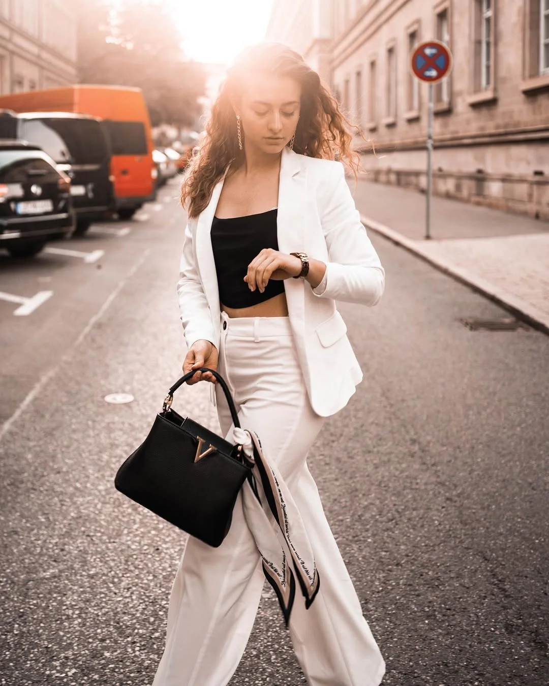 fall smart casual work outfit for women 2026 White Tailoring With Black Accents Feels Modern And Confident