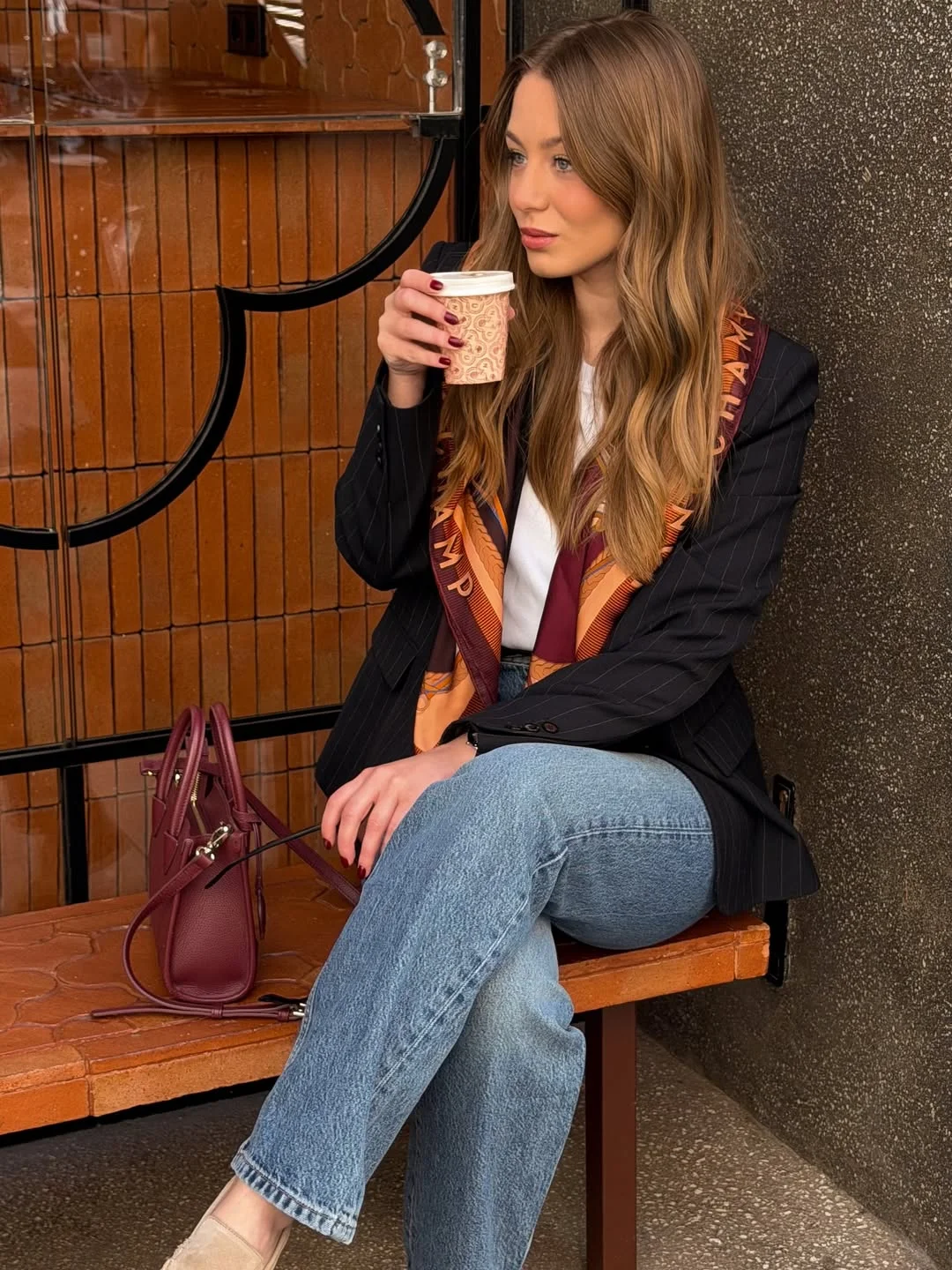 fall smart casual work outfit for women 2026 Pinstripe Blazers And Denim Still Own Casual Fridays