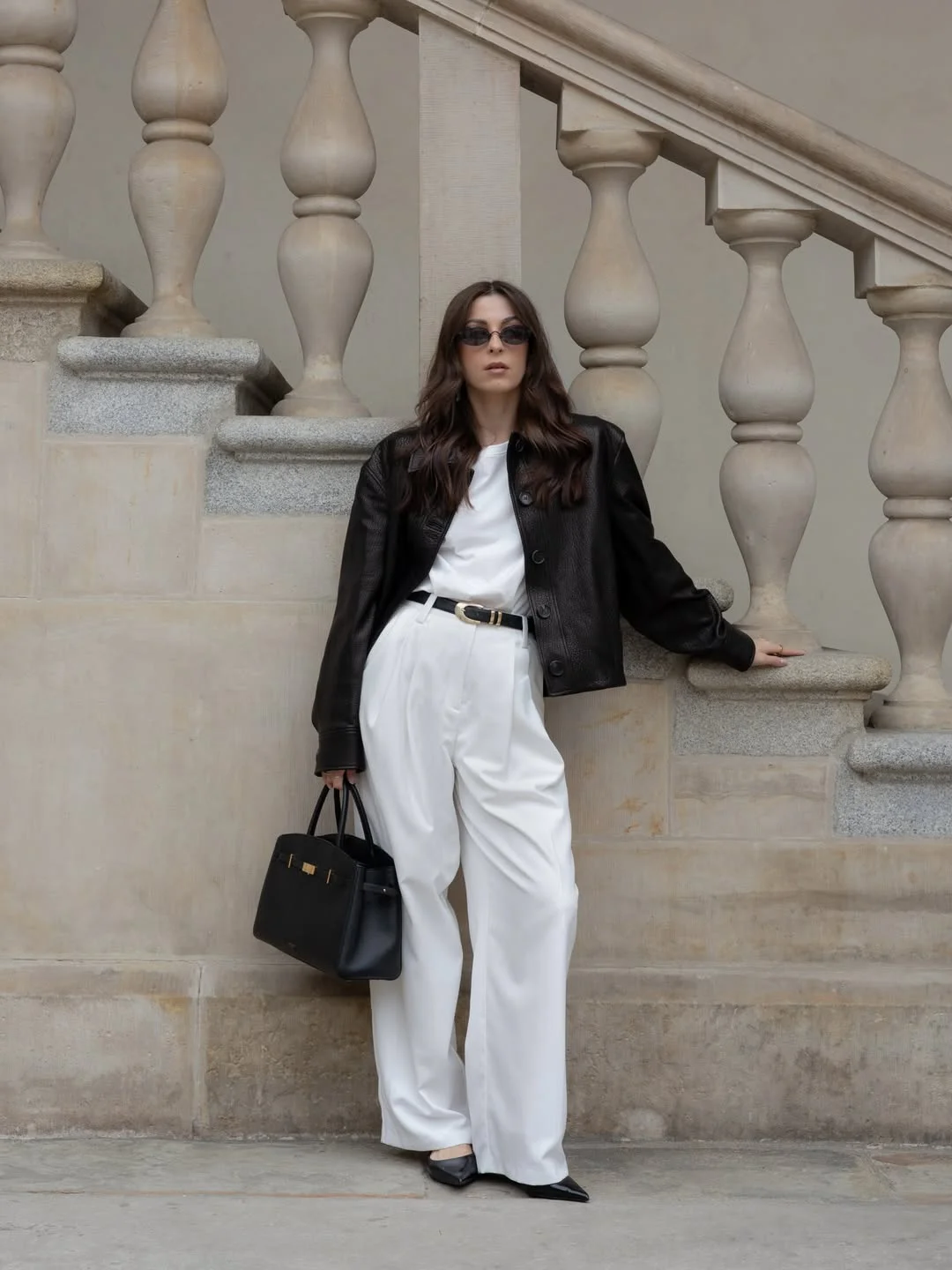 fall travel wardrobe for women 2026 Black and White Elegance That Never Misses