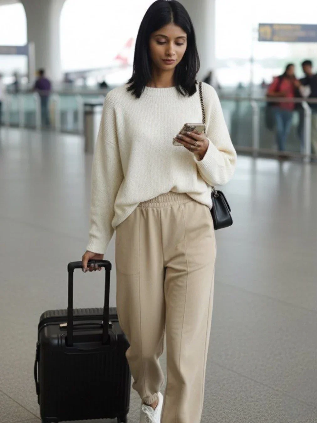 fall travel wardrobe for women 2026 Minimalist Airport Dressing That Always Feels Elegant