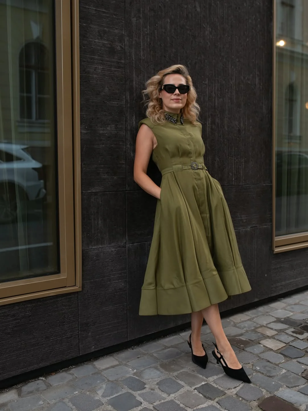 fall wedding guest dress 2026 Olive Midi Dresses That Make City Weddings Feel Chic