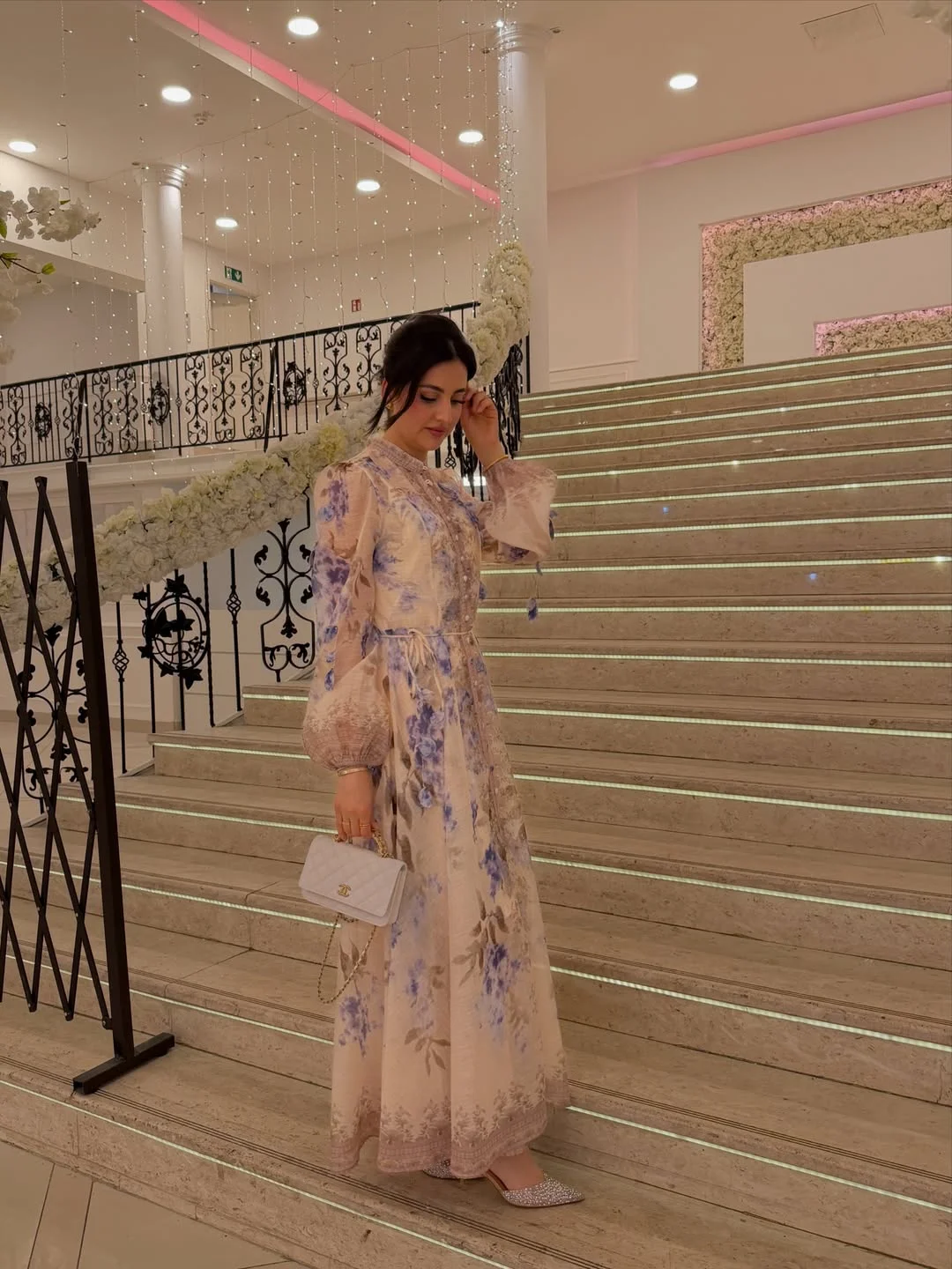 fall wedding guest dress 2026 Soft Floral Elegance With Romantic Long Sleeves