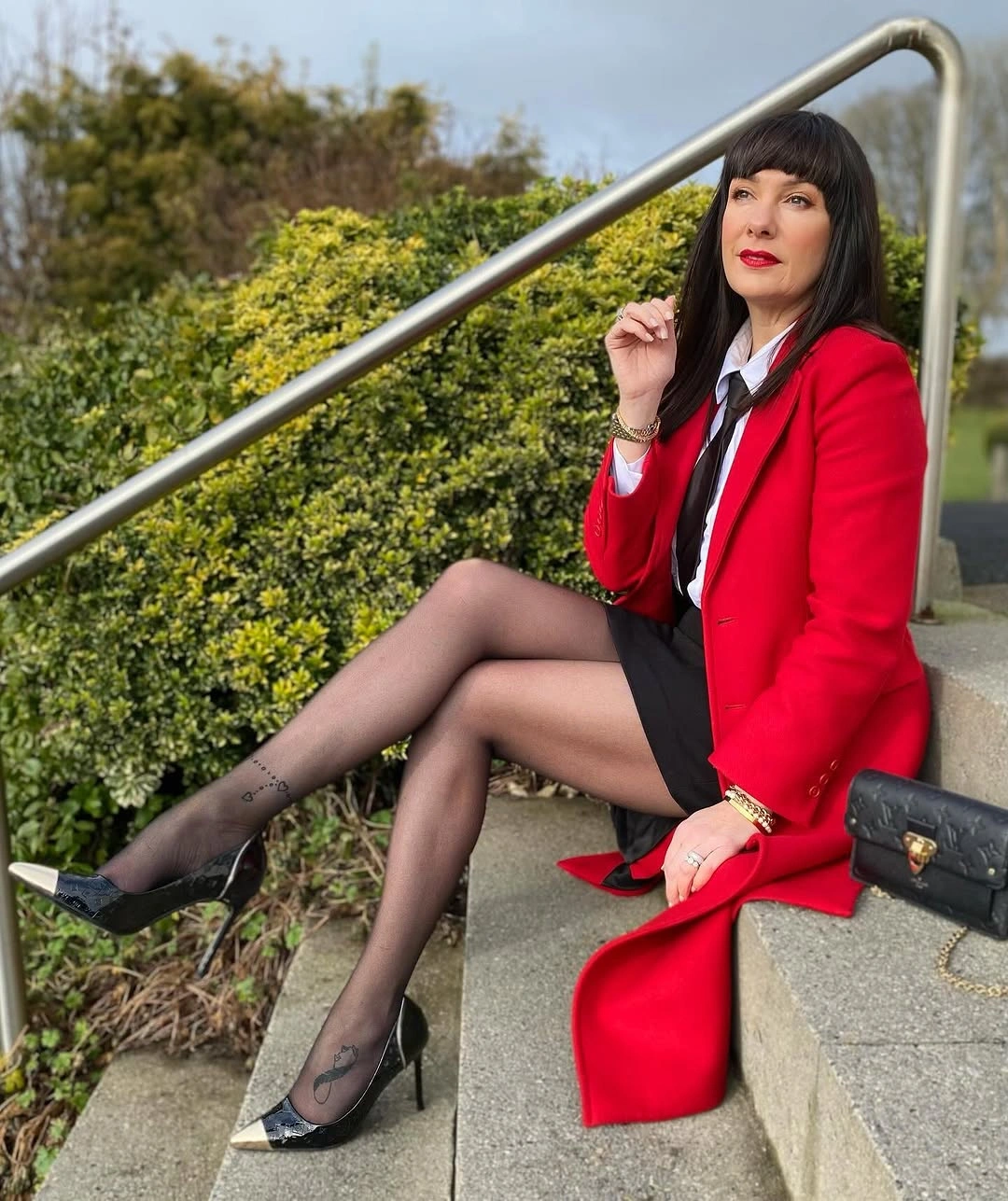 modest fall outfits 2026 A Bold Red Coat That Makes Classic Modesty Feel Fresh Again