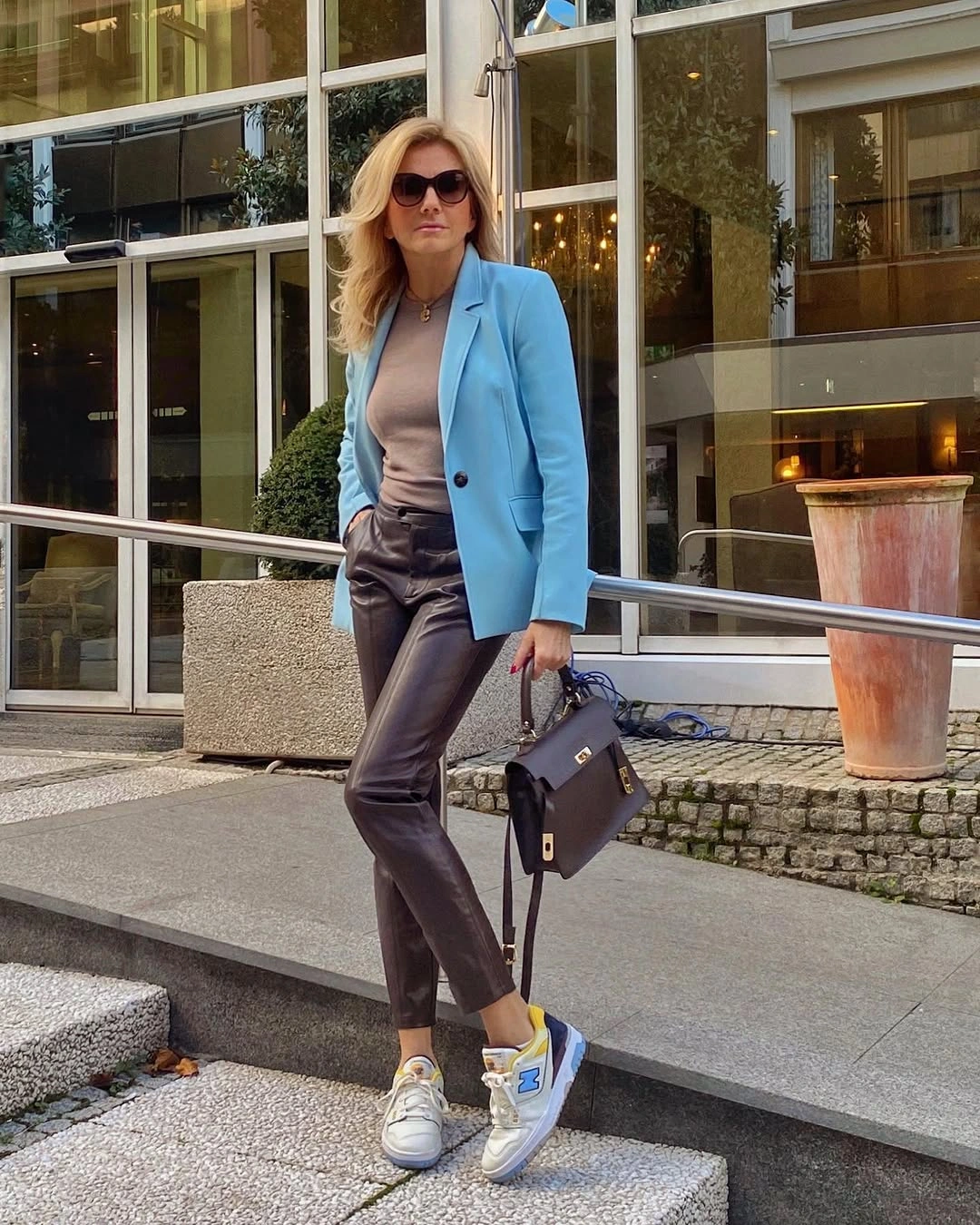 modest fall outfits 2026 A Powder Blue Blazer That Brightens the Entire Season