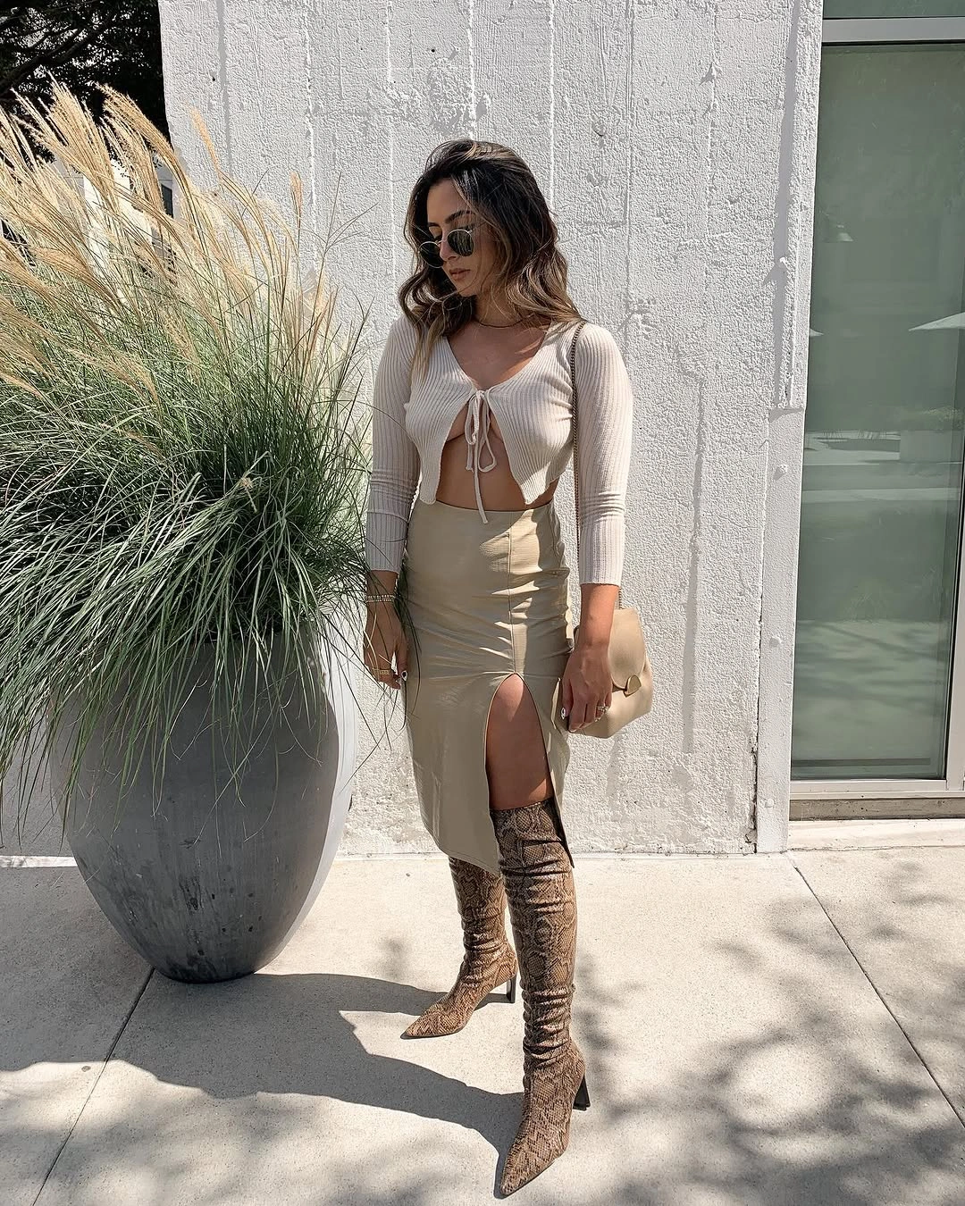 nice fall outfits 2026 Soft Monochrome Styling With Elegant Statement Boots