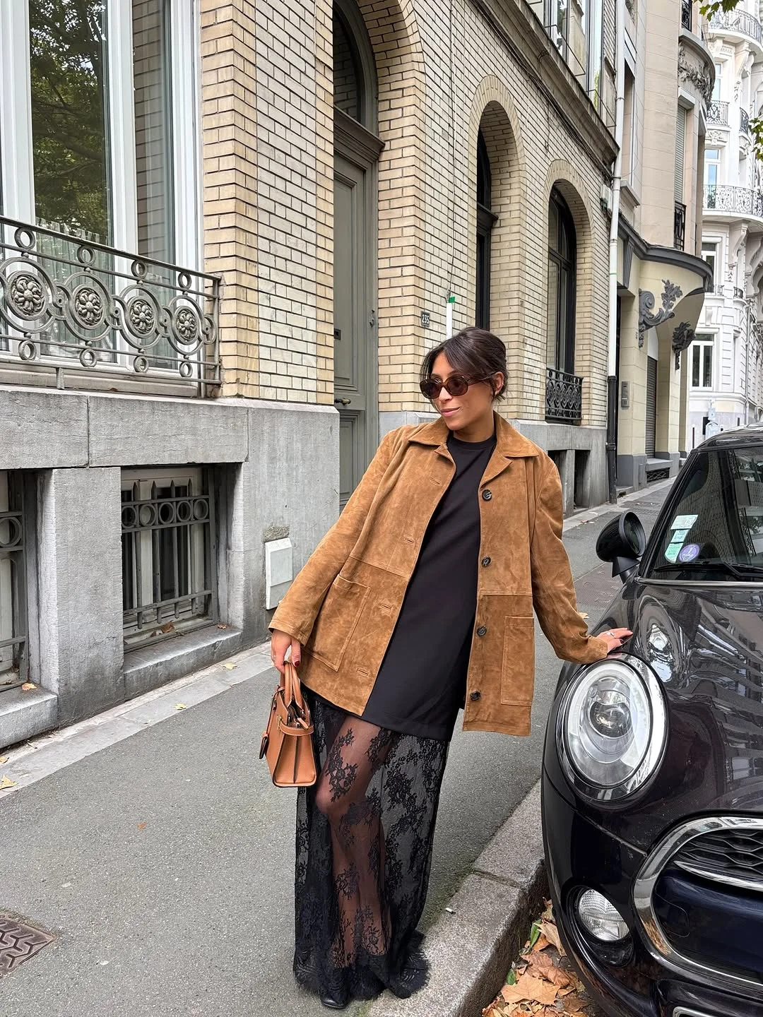 simple fall outfits 2026 Suede Jackets Bring Instant Warmth to Elegant Black Layers