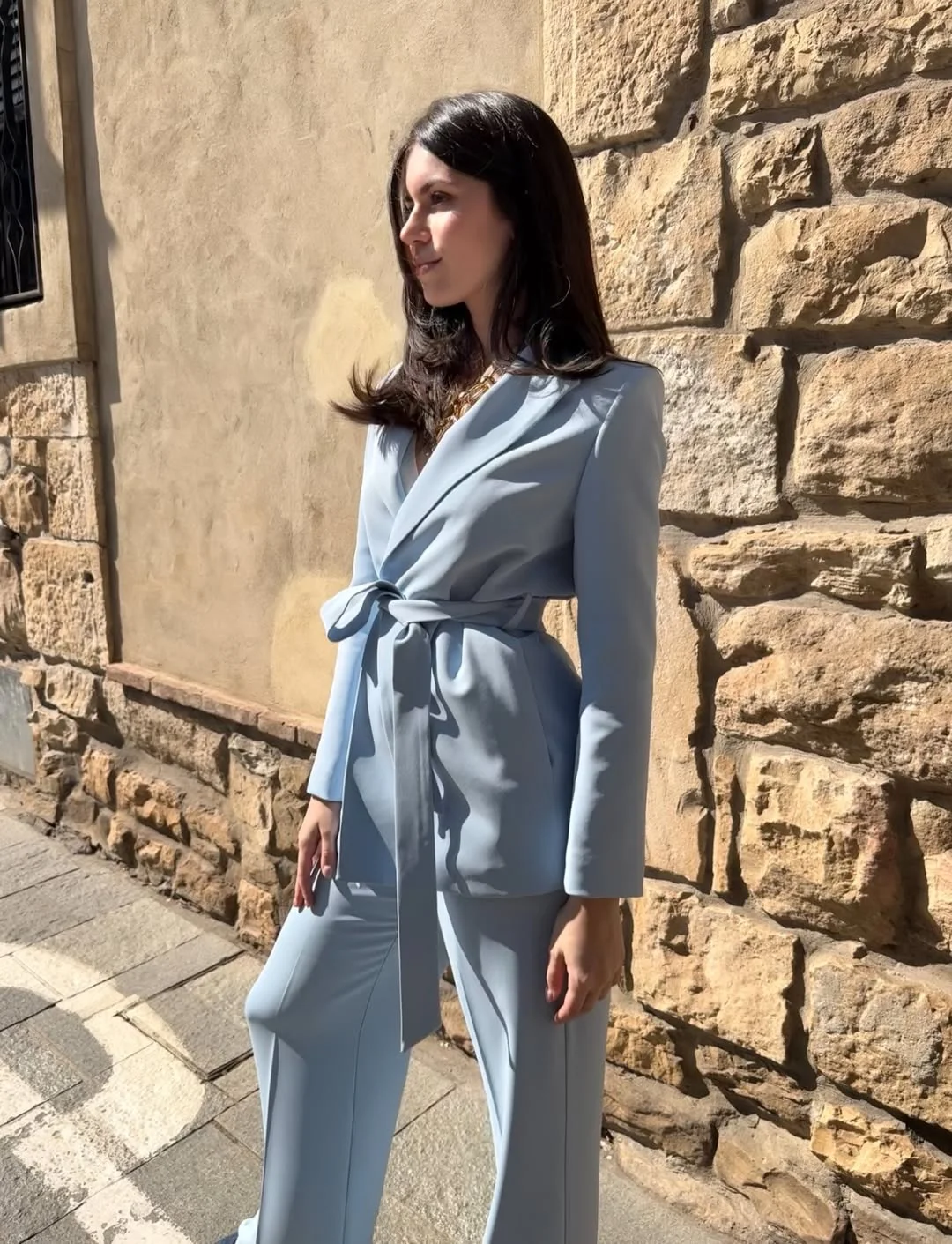 summer to fall outfits 2026 Powder Blue Tailoring Feels Fresh For Early Fall