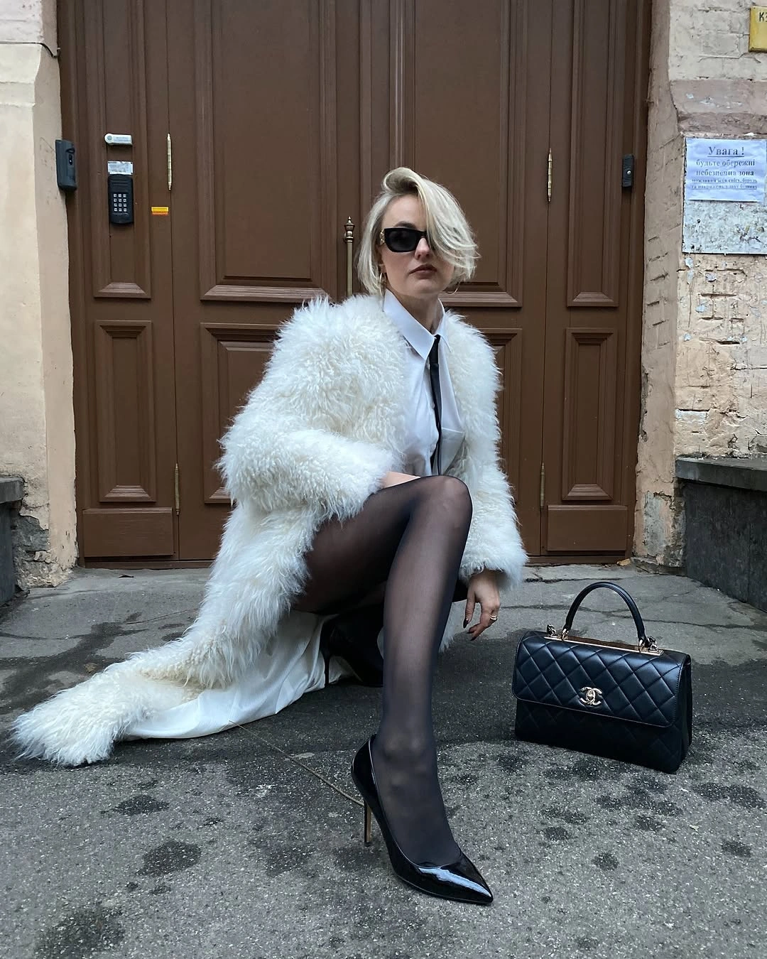 must have fall outfits 2026 Statement Faux Fur with Timeless Black and White