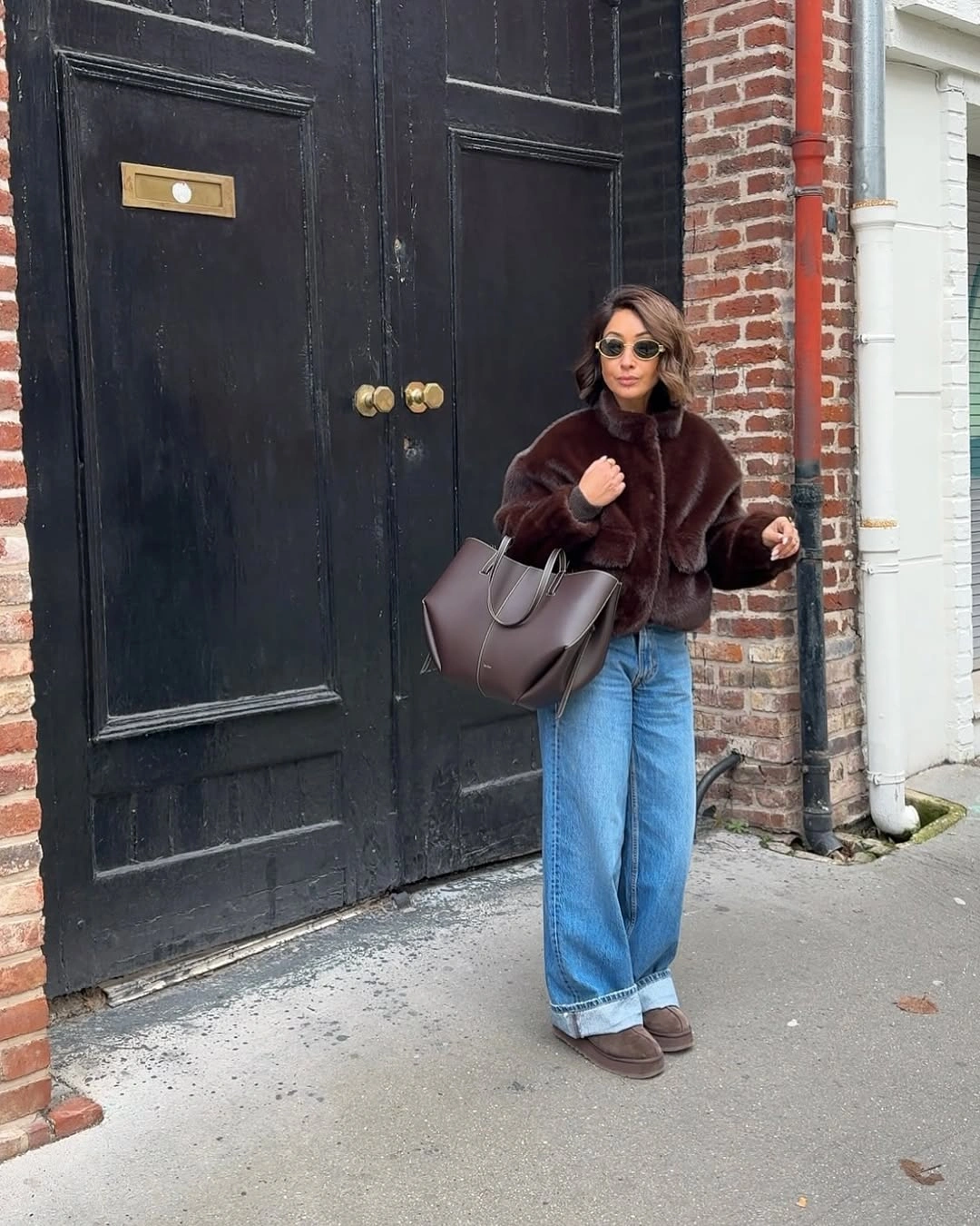 must have fall outfits 2026 Faux Fur and Relaxed Denim Feel Luxurious Together