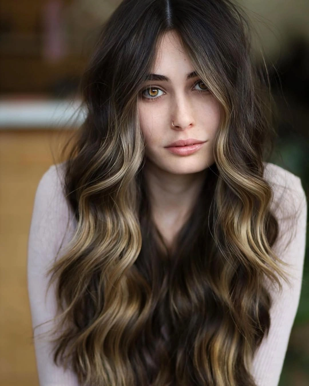 august hairstyles and color ideas 2026 Golden Brunette Balayage With Long Romantic Waves