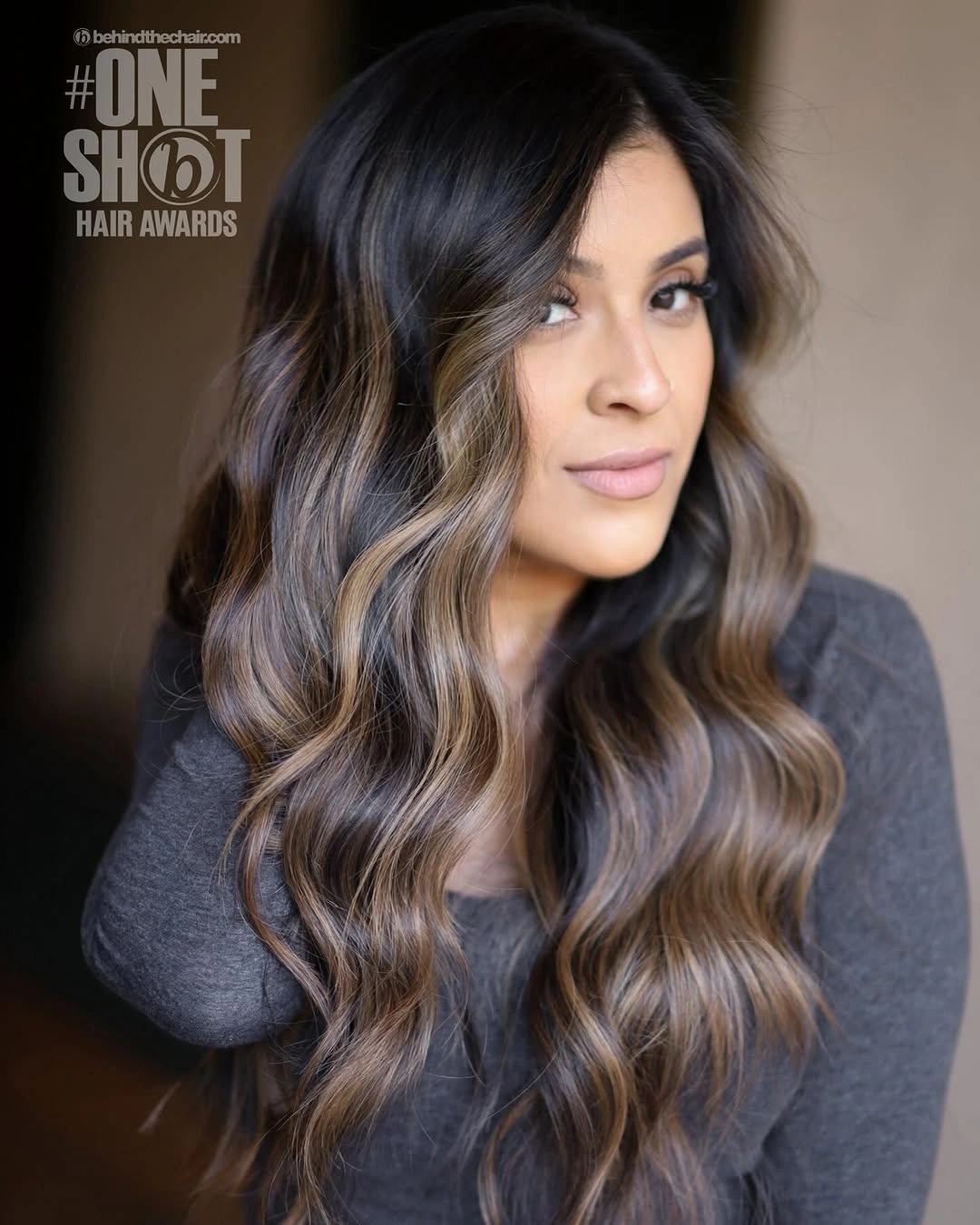 august hairstyles and color ideas 2026 Smoky Brunette Waves With Cool Beige Highlights