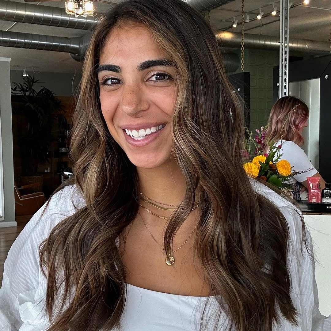 august hairstyles and color ideas 2026 Golden Brown Face Framing Highlights With Relaxed Waves