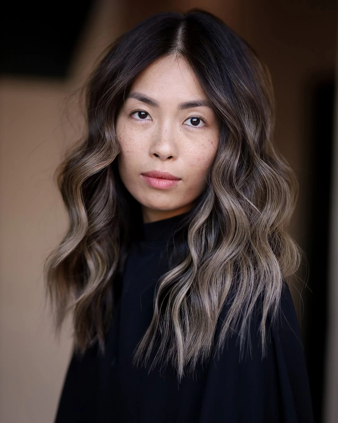august hairstyles and color ideas 2026 Ash Brown Balayage Waves With A Modern Soft Finish