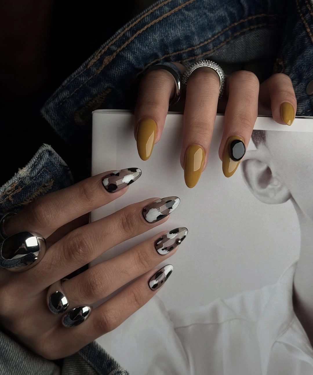august nails color 2026 Mustard Yellow and Abstract Art for an Unexpected August Color Combination