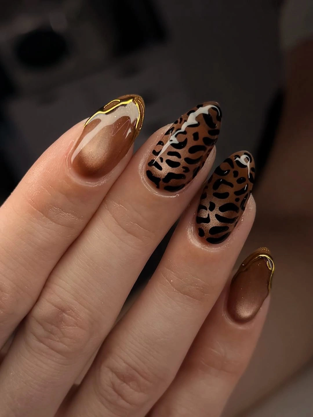 august nails ideas 2026 Bronze Leopard Nails That Bring Out Your Wild Side