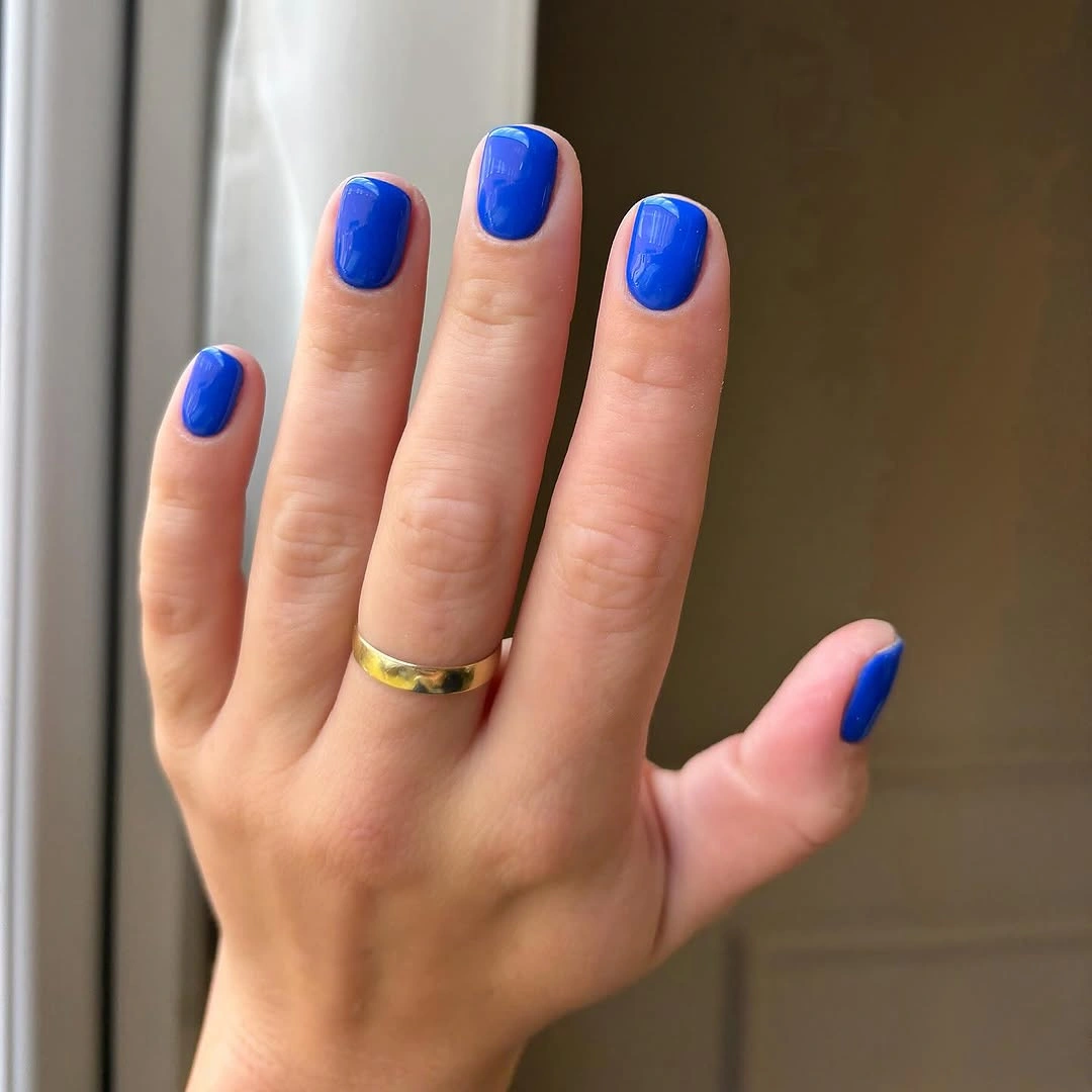 august nails ideas 2026 Bold Cobalt Blue That Steals the Spotlight