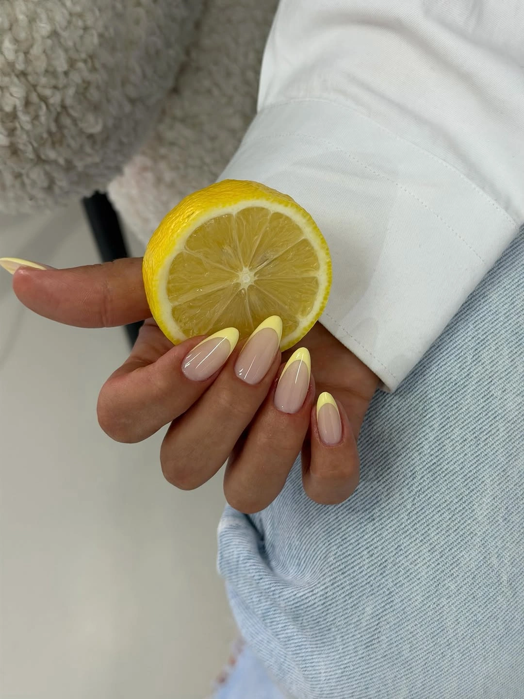 august nails ideas 2026 Soft Lemon French Tips for Sunny August Days