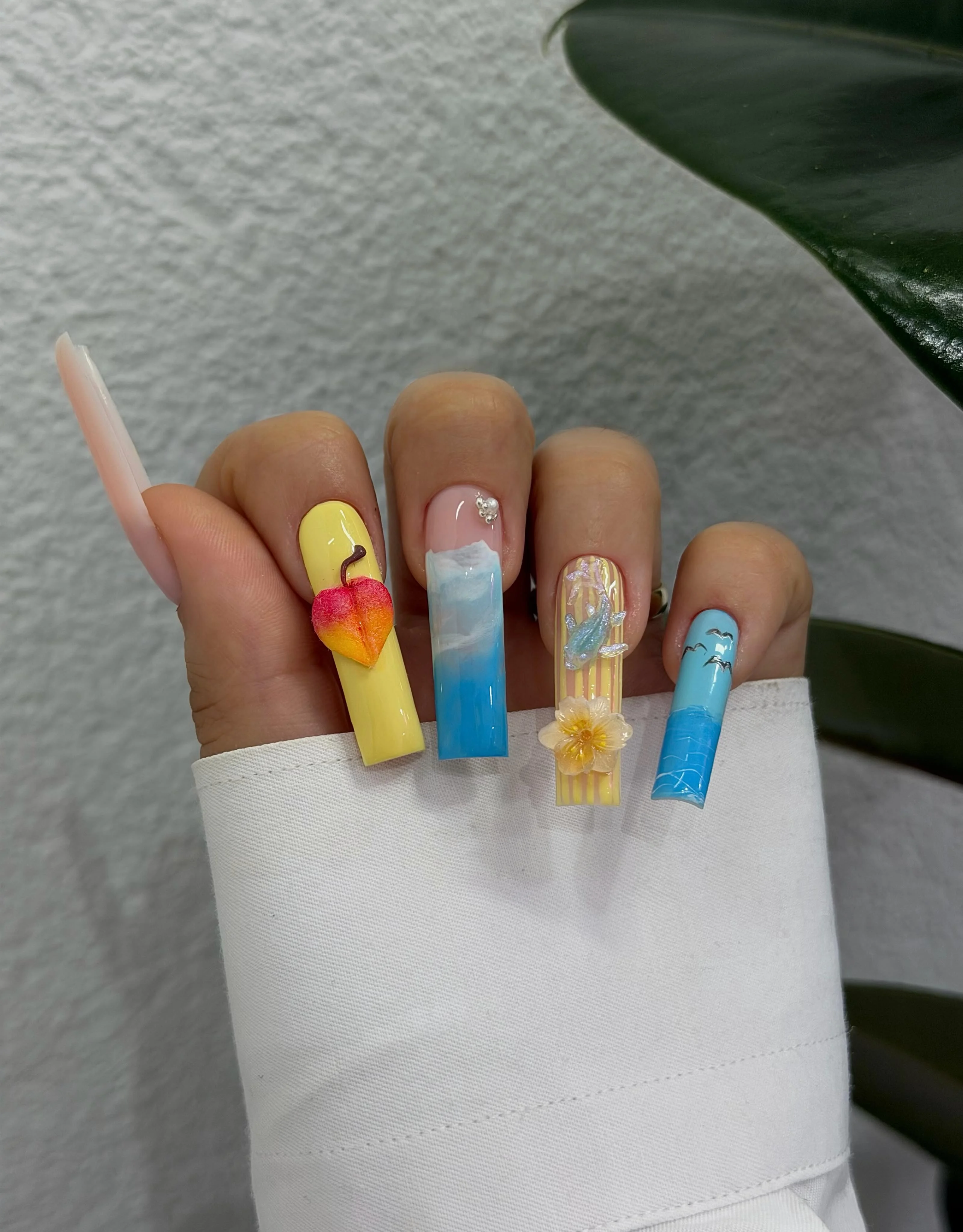 august nails ideas 2026 Vacation-Inspired Acrylic Nails Full of Summer Energy