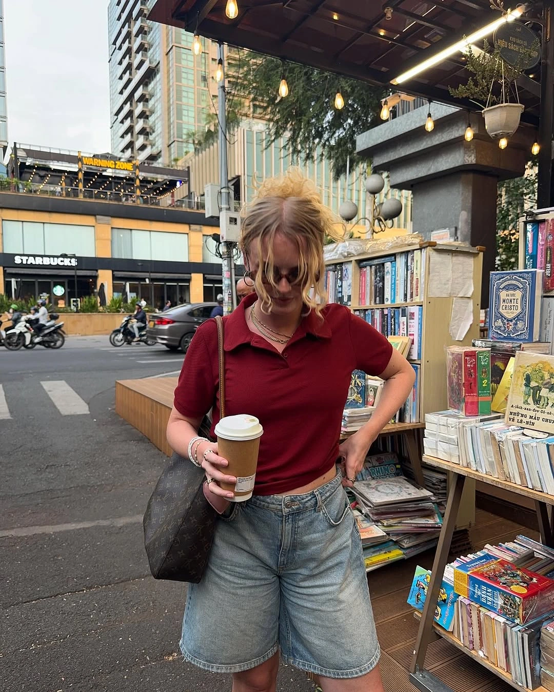 august outfits 2026 A Burgundy Polo and Denim Shorts for Everyday City Style