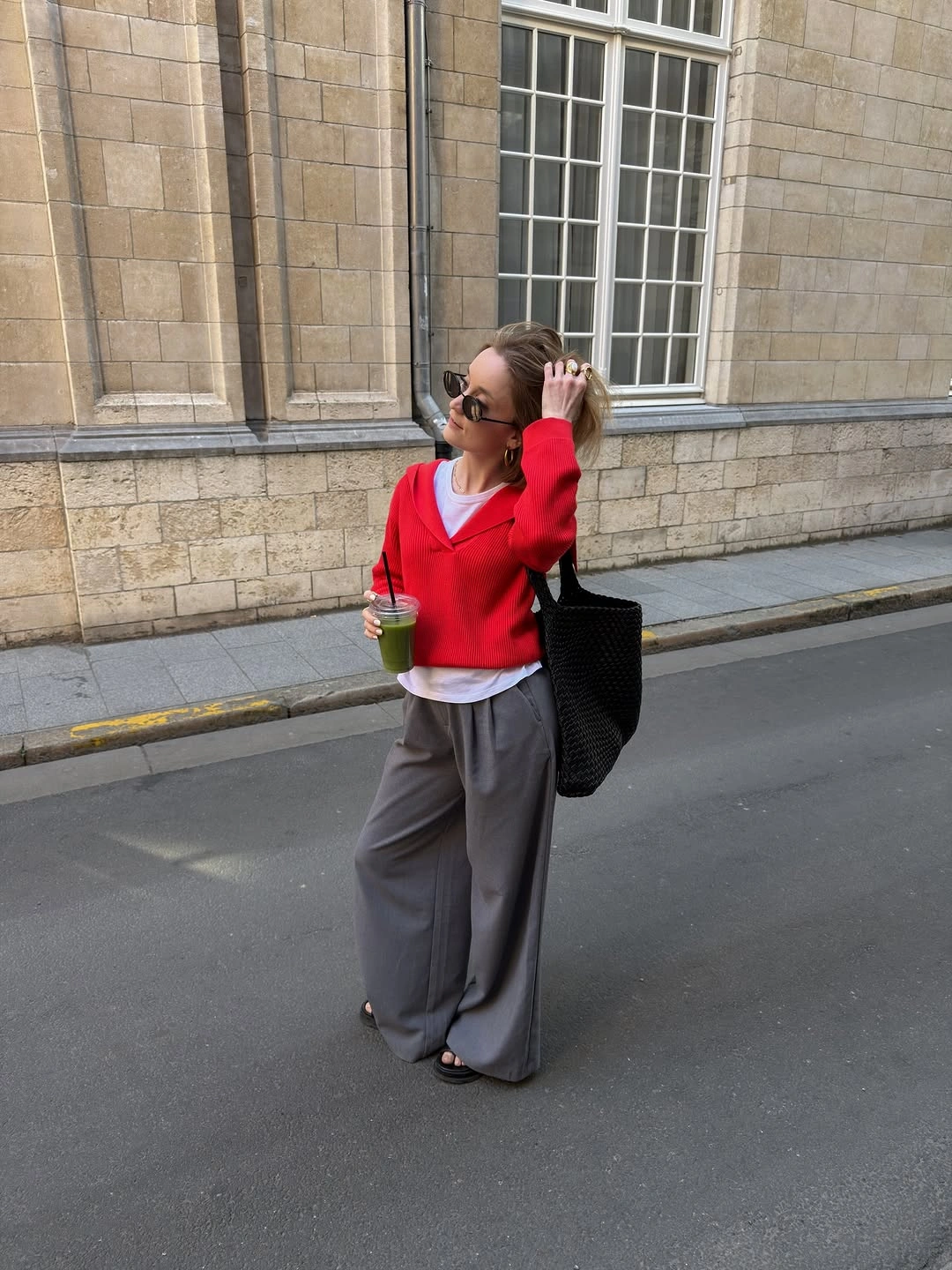 august outfits 2026 Bright Knit Layers for Cool August Mornings