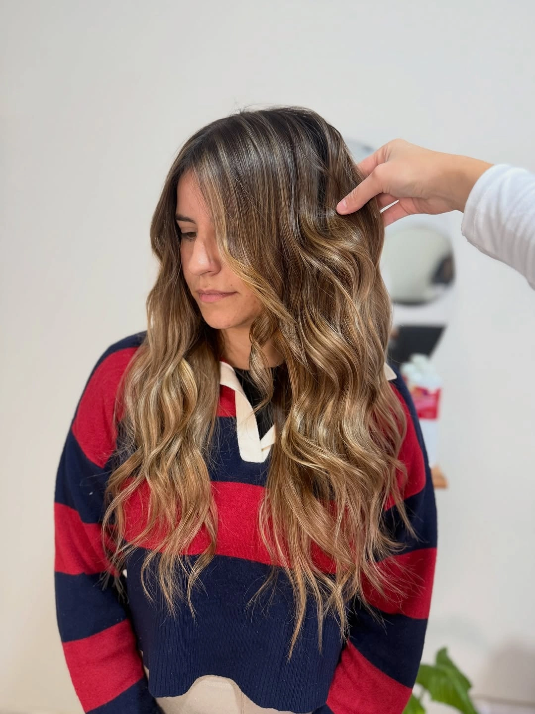 babylights hair ideas Golden Bronde Babylights with Beachy Long Waves
