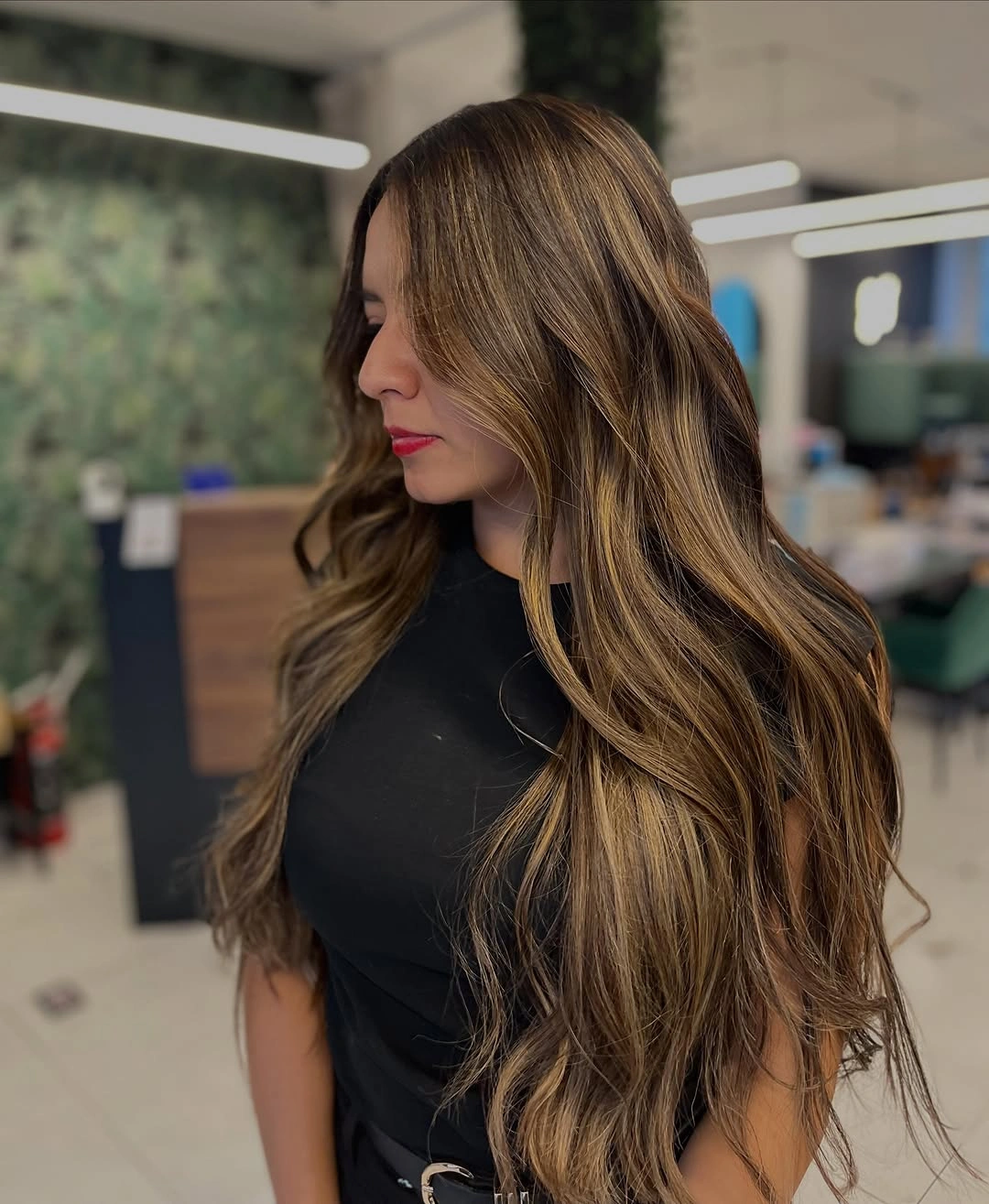 babylights hair ideas Honey Brunette Babylights with Long Loose Waves