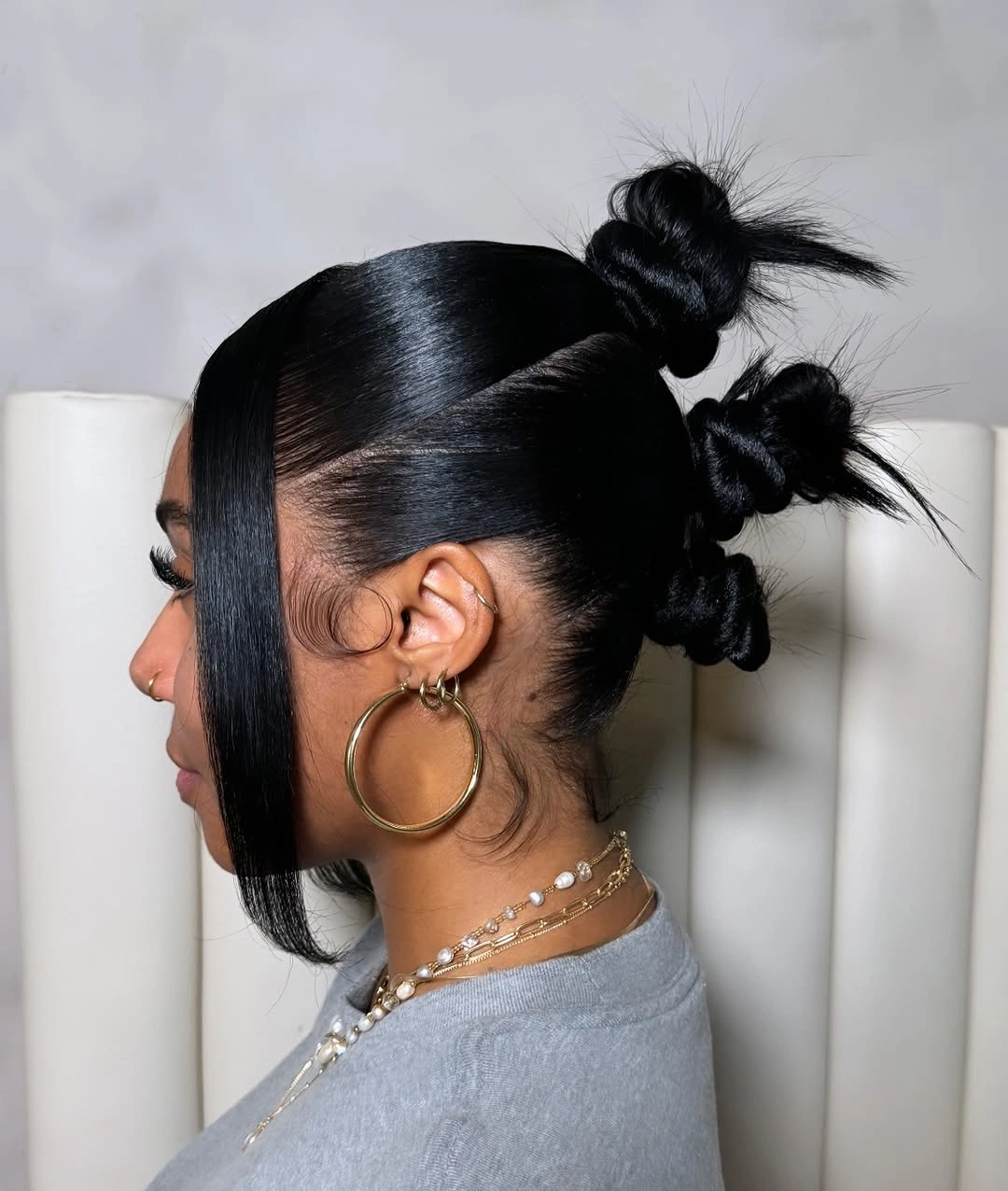 bantu knots hairstyles Sleek Triple Knots With Modern Minimalism