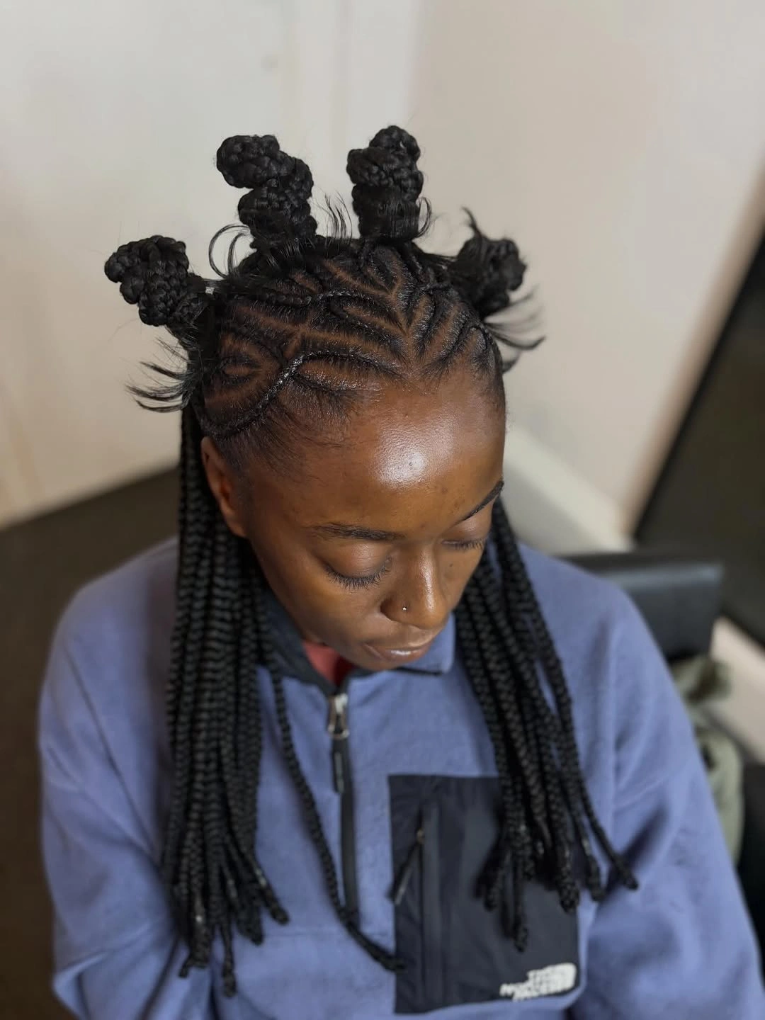 bantu knots hairstyles Braided Bantu Knots With Flowing Length