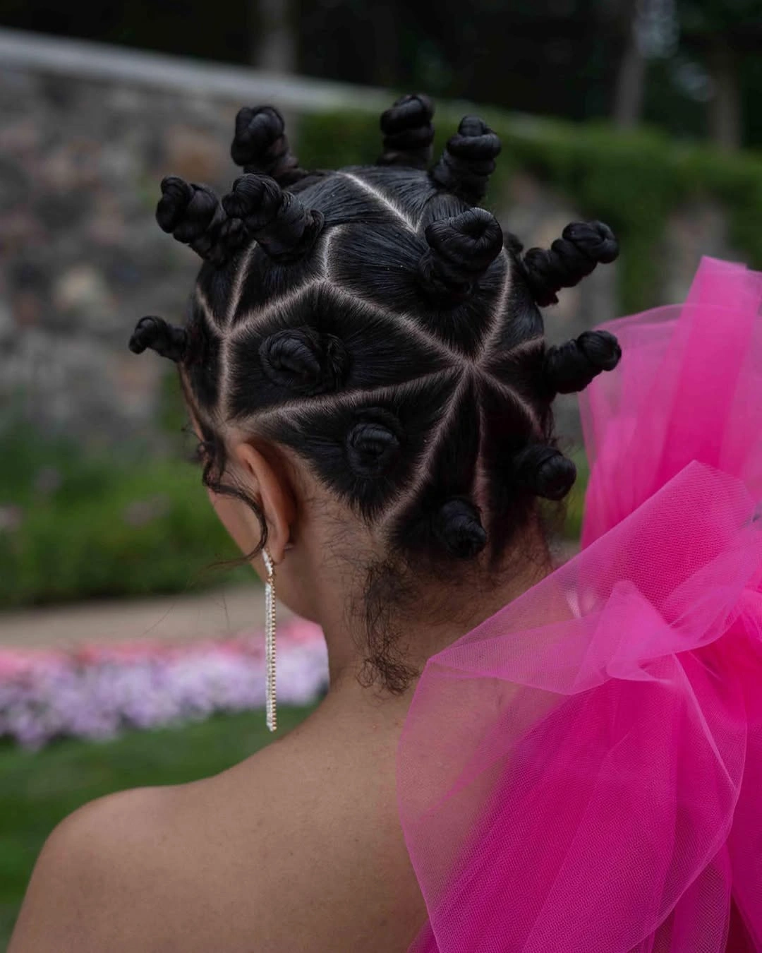 bantu knots hairstyles Geometric Star Parting for a High-Fashion Finish