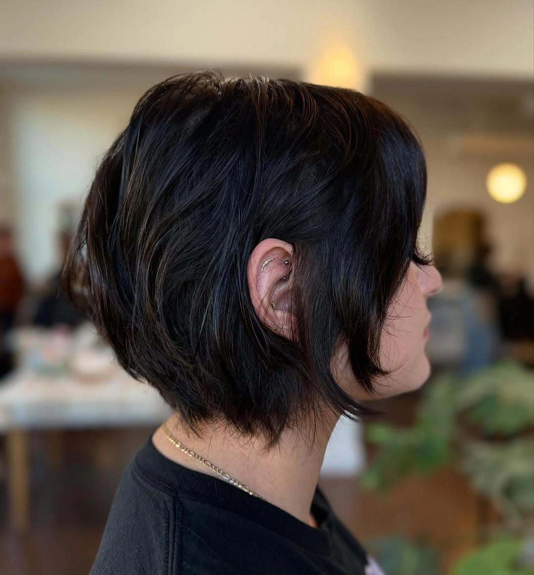bixie haircut Classic Brunette Bixie with Soft Face-Framing Layers