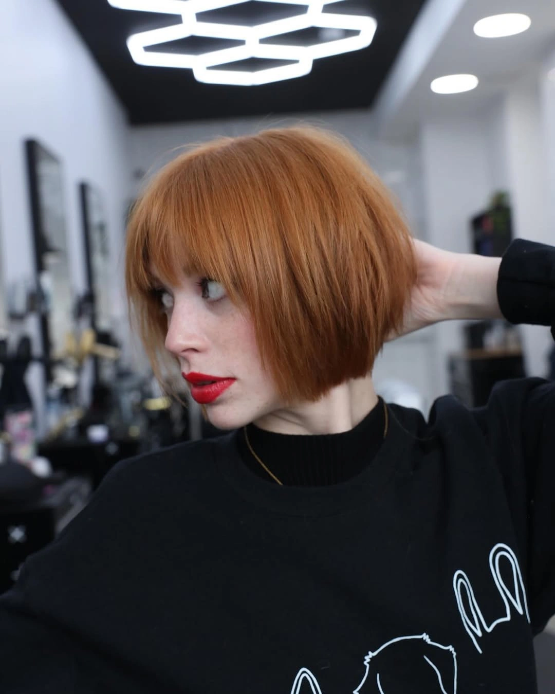 bixie haircut Sharp Ginger Bixie with Graphic Bob Precision