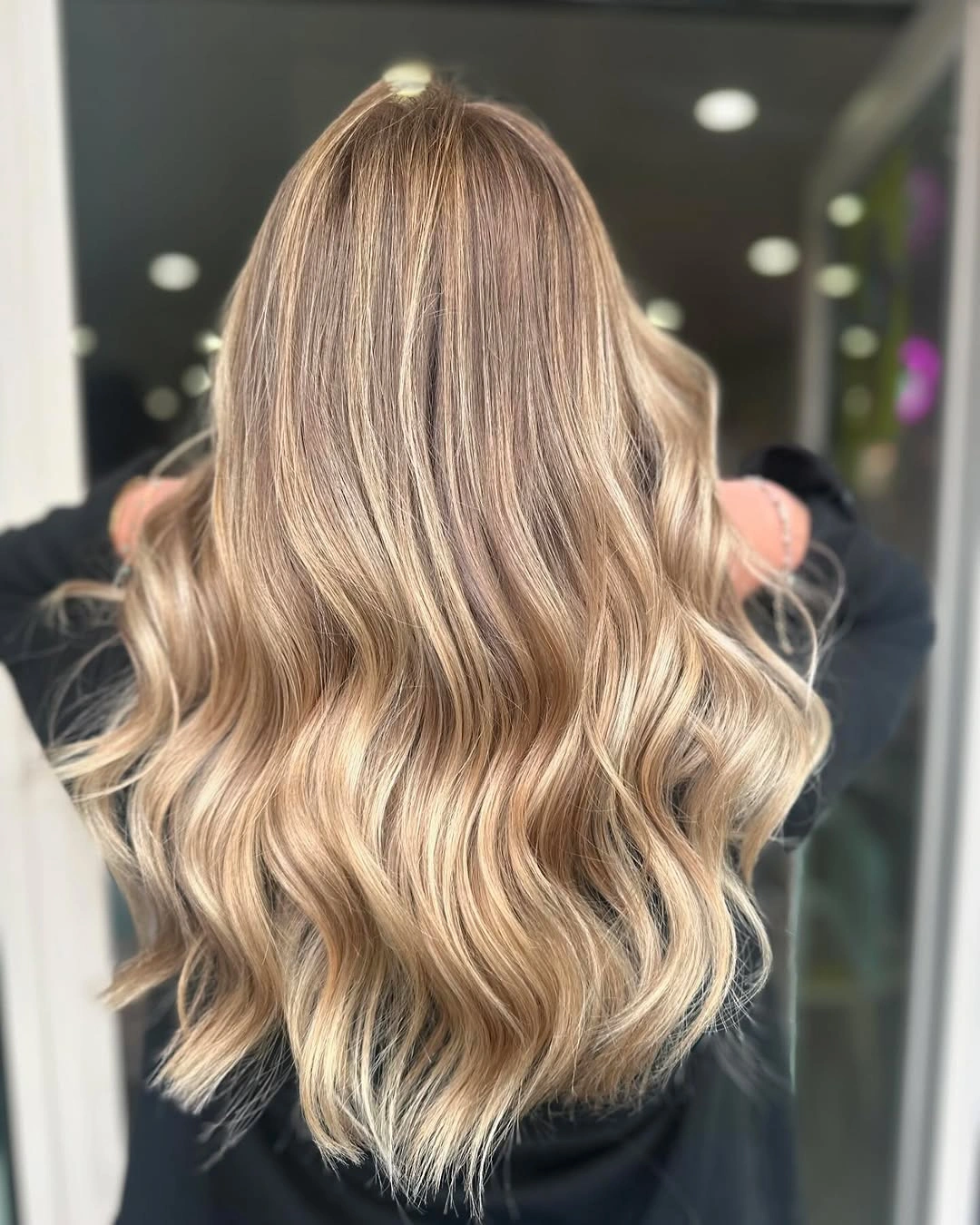 body waves hairstyle Luxury Beige Blonde Waves With Seamless Movement