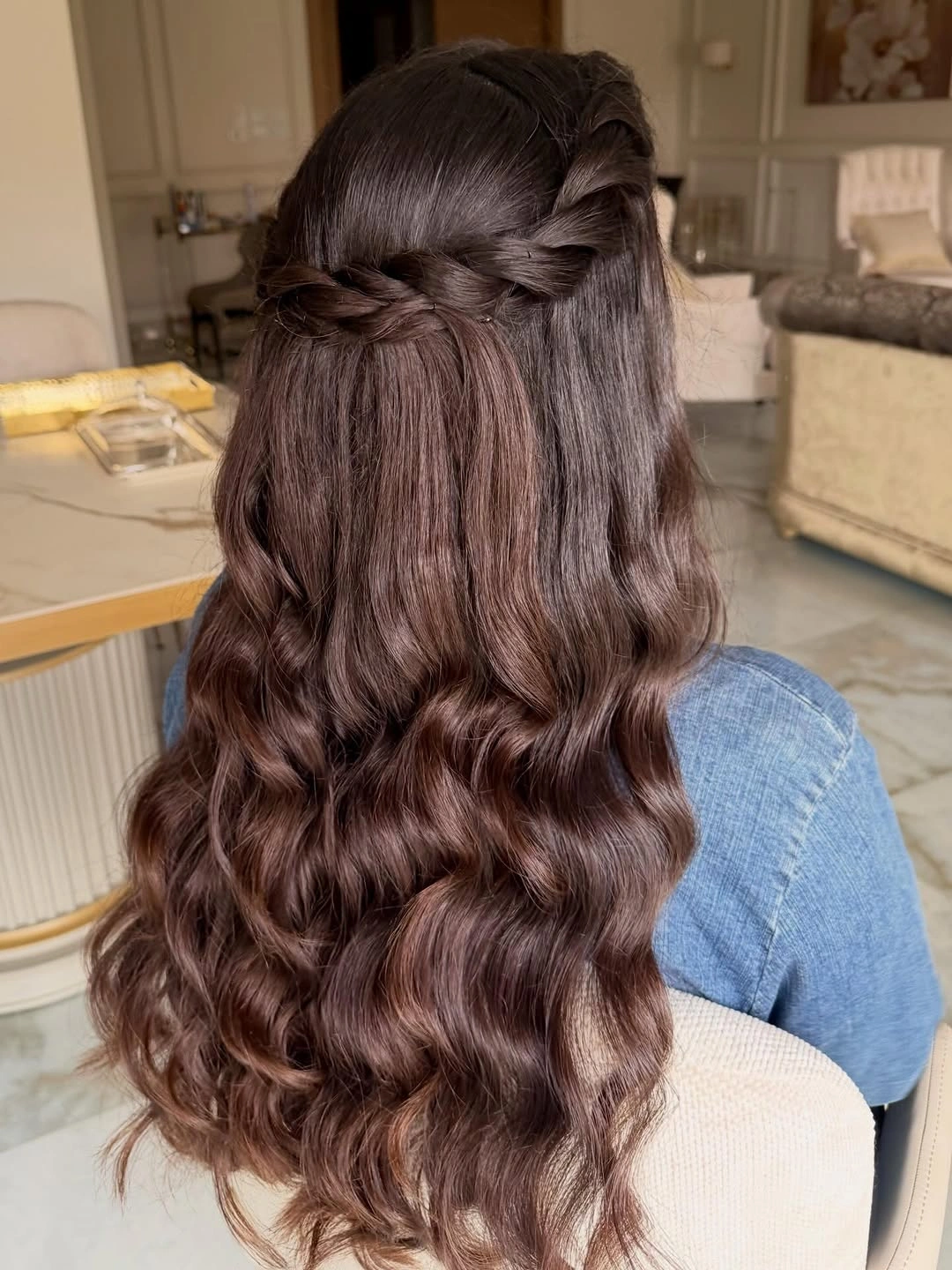 body waves hairstyle Elegant Twisted Half-Up Body Waves for Special Occasions