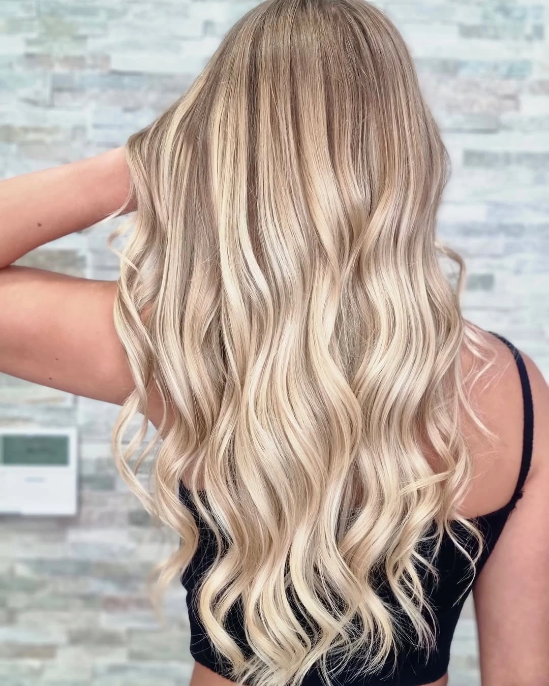 body waves hairstyle Bright Vanilla Blonde Waves Full of Movement