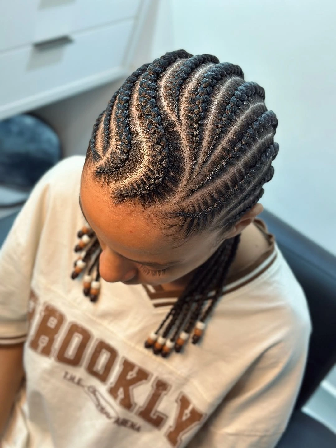 bora bora braids hairstyle Classic Straight-Back Bora Bora Braids with Wooden Beads