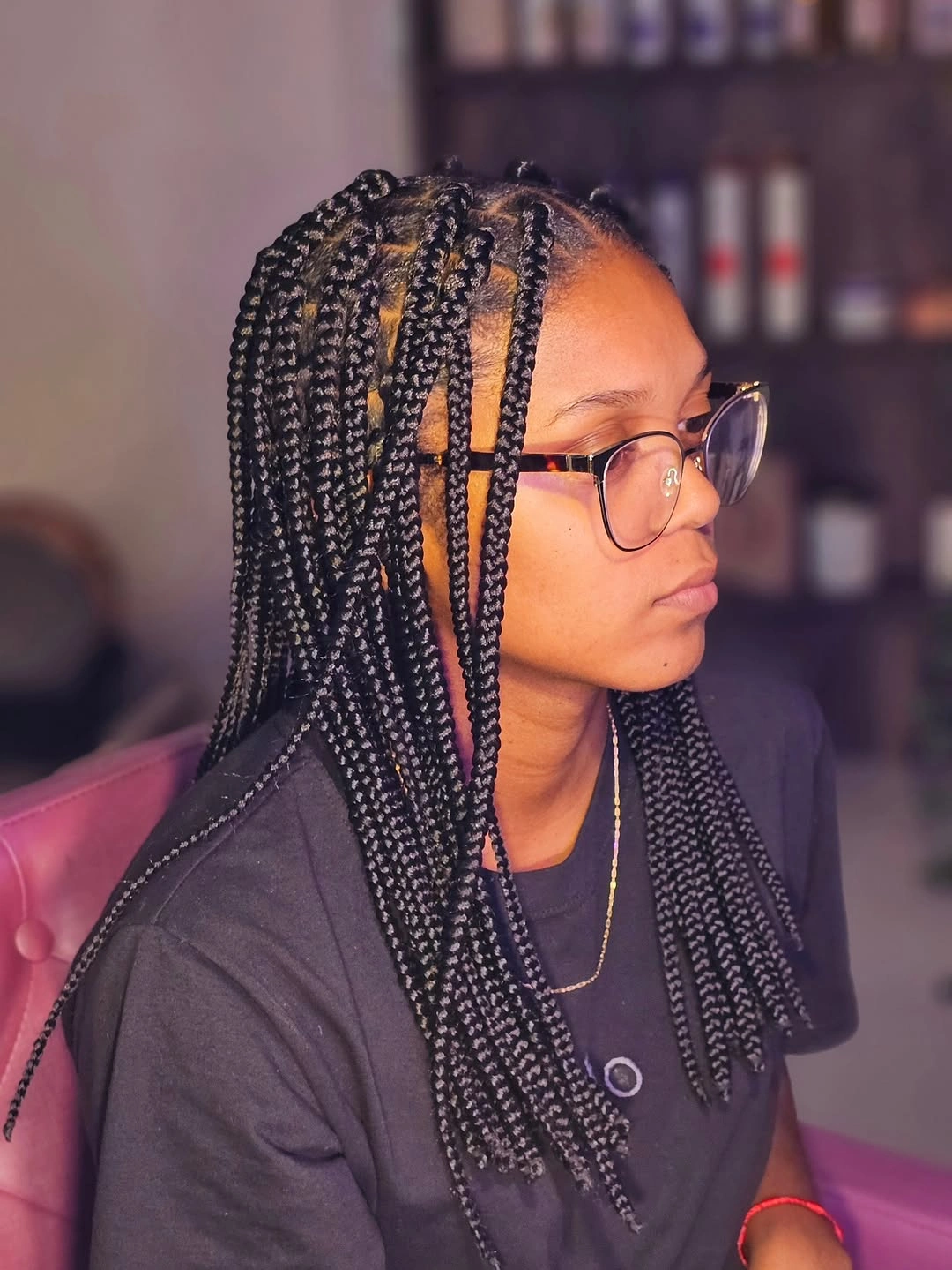 bora bora braids hairstyle Shoulder-Length Knotless Bob Braids for Everyday Wear