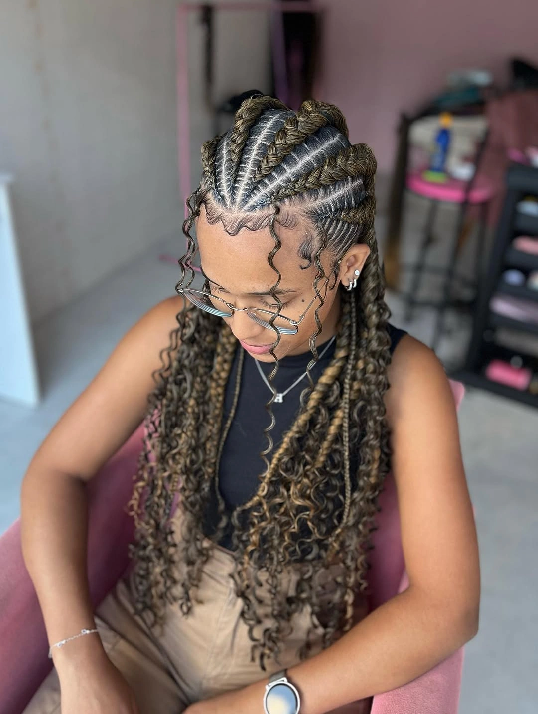 bora bora braids hairstyle Fulani-Inspired Bora Bora Braids with Dimensional Blonde Twists