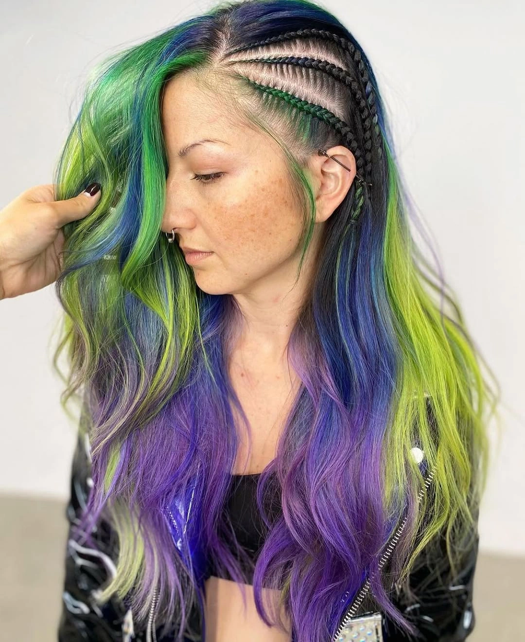 butterfly braids hairstyle Galaxy Butterfly Braids with Hidden Rainbow Panels