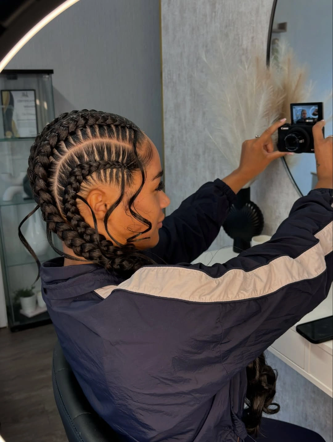 butterfly braids hairstyle Classic Butterfly Braids with Feathered Parting Detail