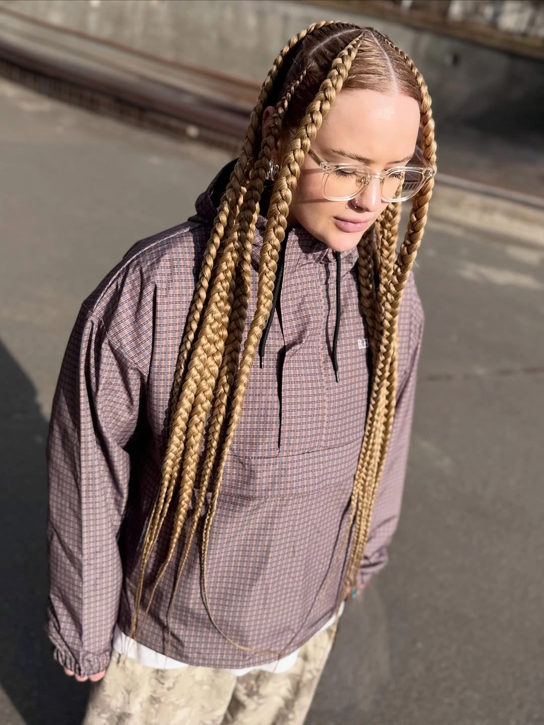 butterfly braids hairstyle Long Honey Blonde Butterfly Braids with Clean Center Part