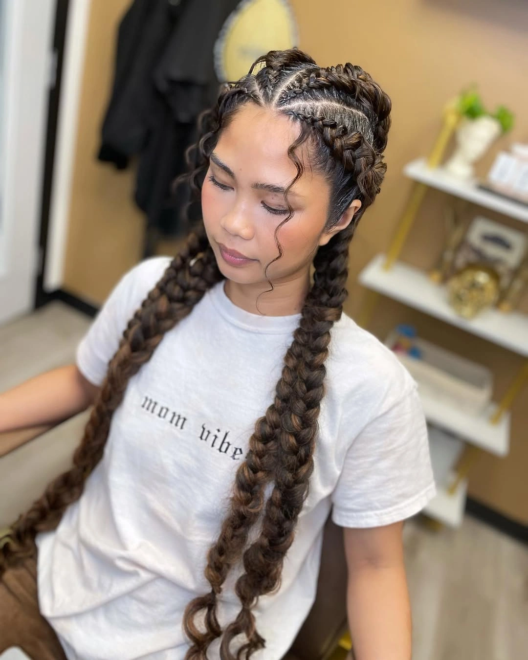 butterfly braids hairstyle Soft Chocolate Butterfly Braids with Relaxed Loose Ends