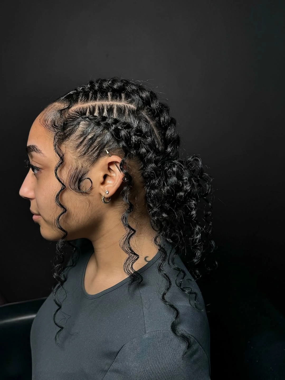 butterfly braids hairstyle Elegant Butterfly Braids with a Curly Low Ponytail