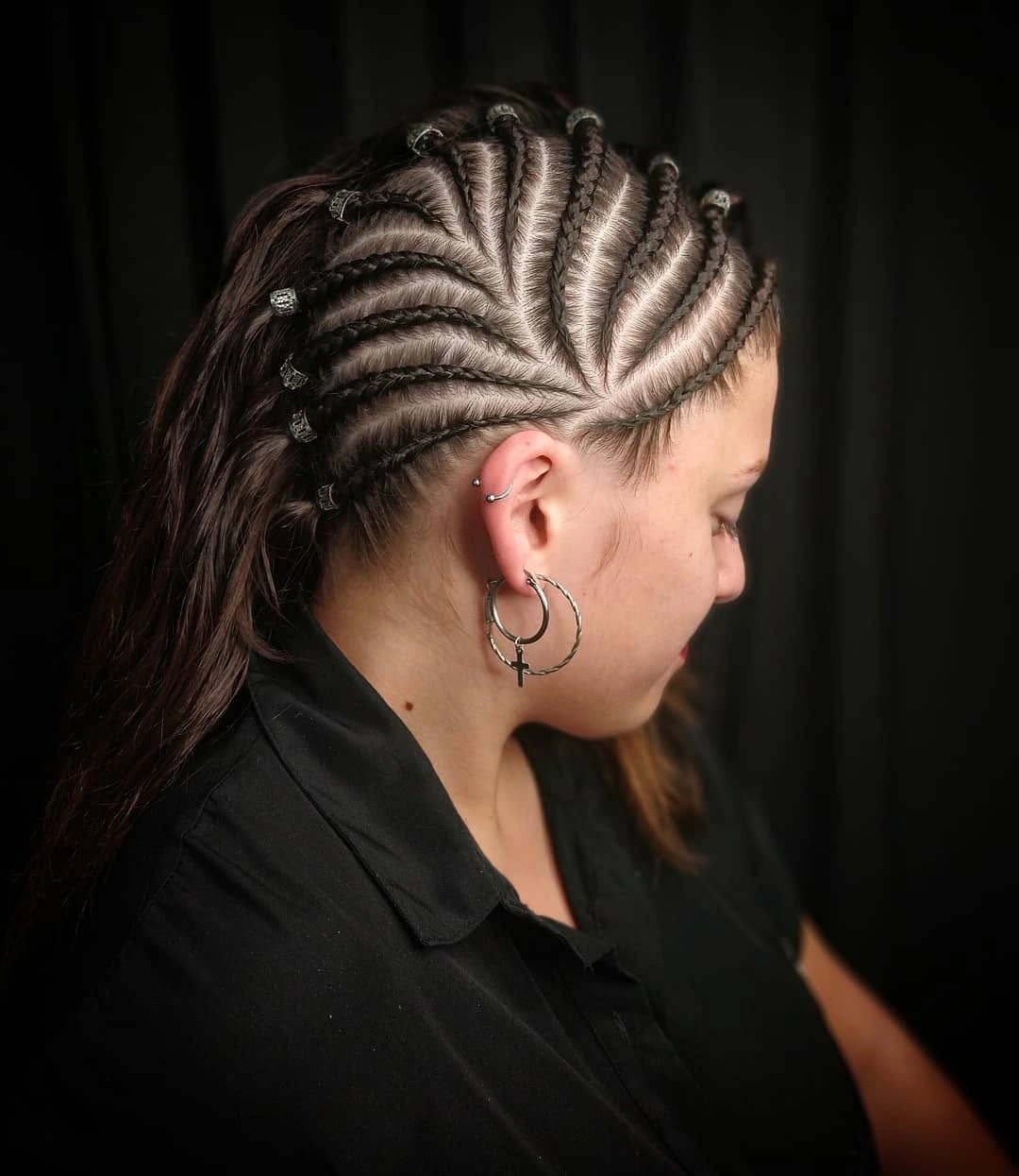 butterfly braids hairstyle Geometric Butterfly Braids with a Sleek Ponytail Finish