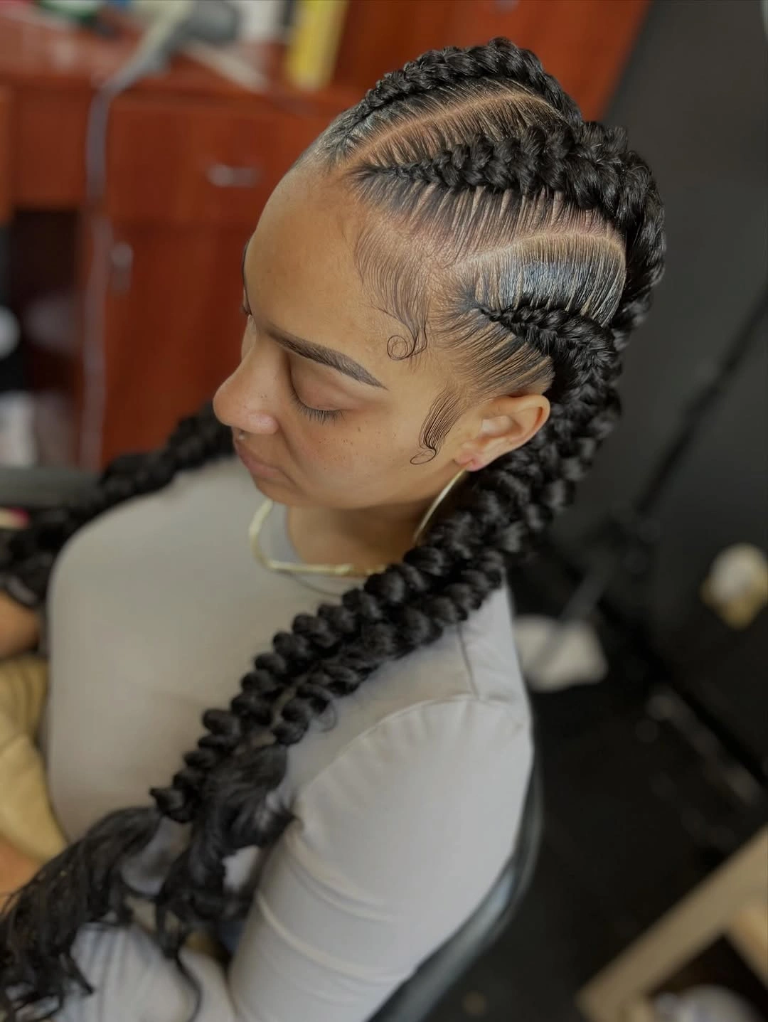 butterfly braids hairstyle Defined Butterfly Braids with Sculpted Edges
