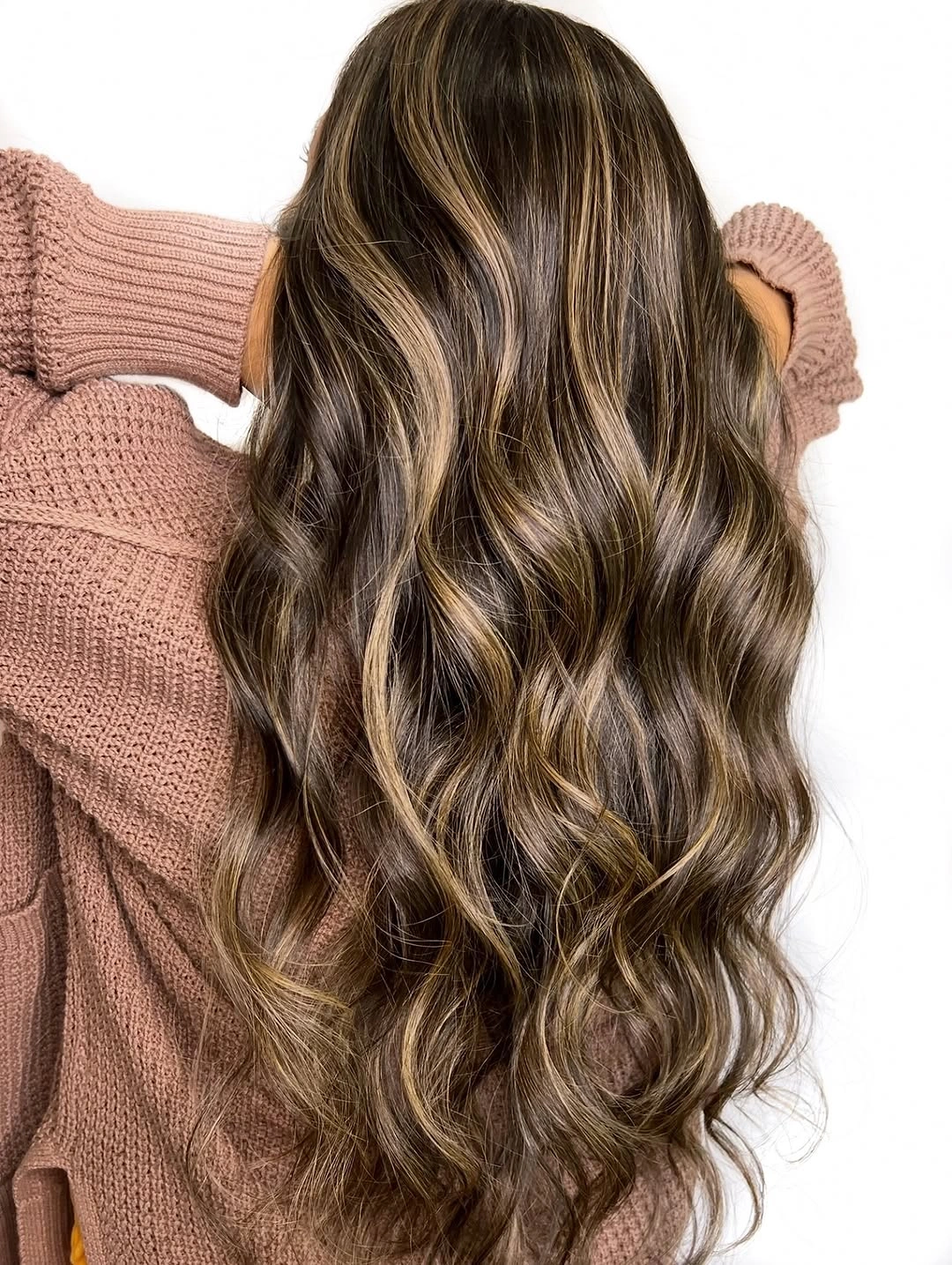 dimensional brunette hair color Golden Mocha Balayage with Soft Ribbon Highlights