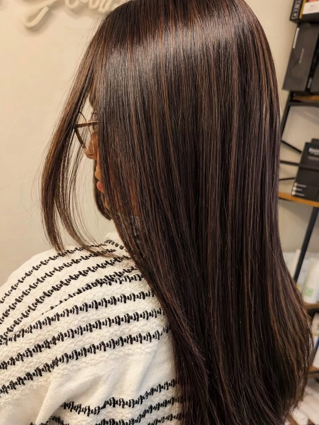 dimensional brunette hair color Glossy Chocolate Brunette with Mirror-Like Shine