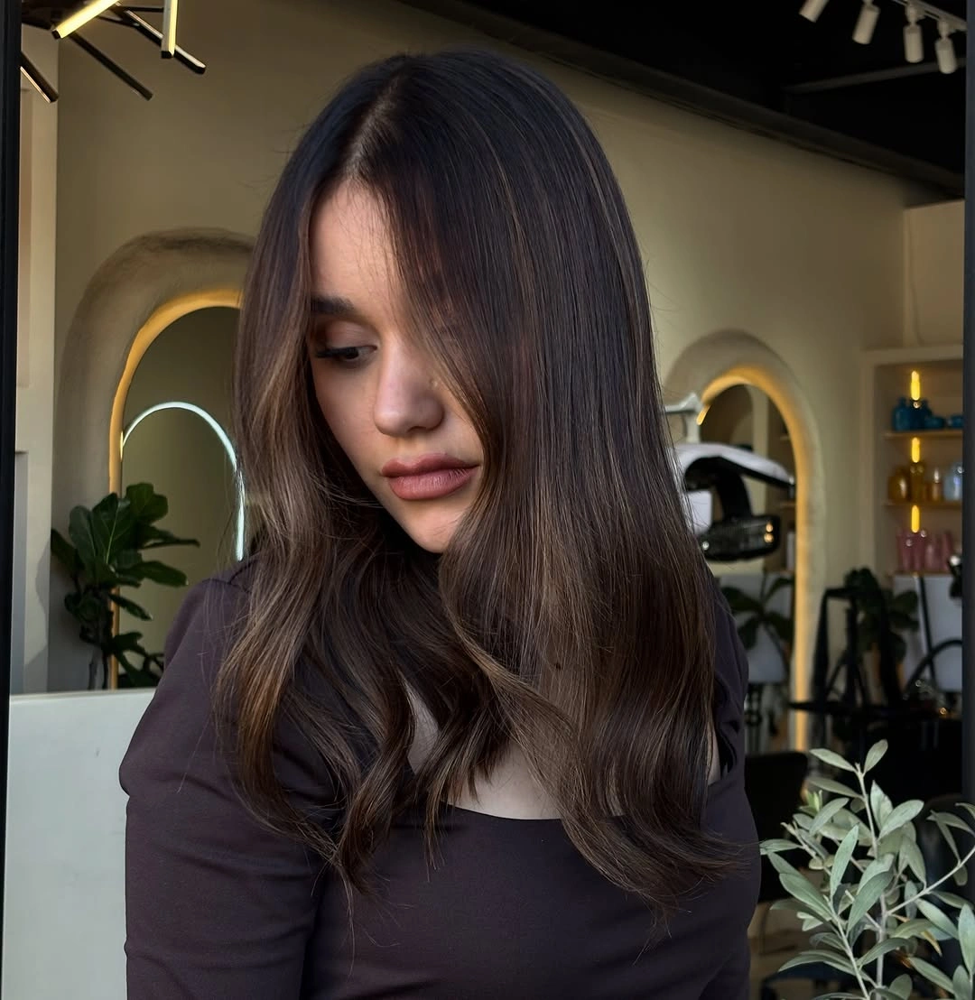 Fall brunette hair colour 2026 Cool Mushroom Brunette with a Silky Finish