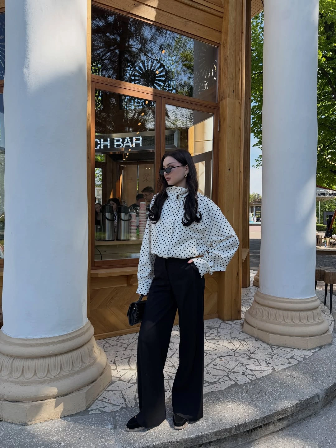fall classy outfits women 2026 Polka Dot Blouses Bring Fresh Sophistication To Tailored Trousers