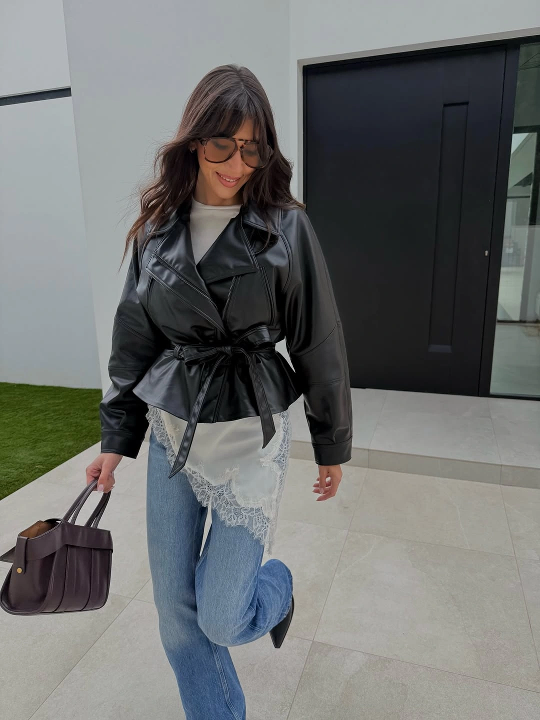 fall classy outfits women 2026 Modern Leather Jackets Refresh Everyday Denim
