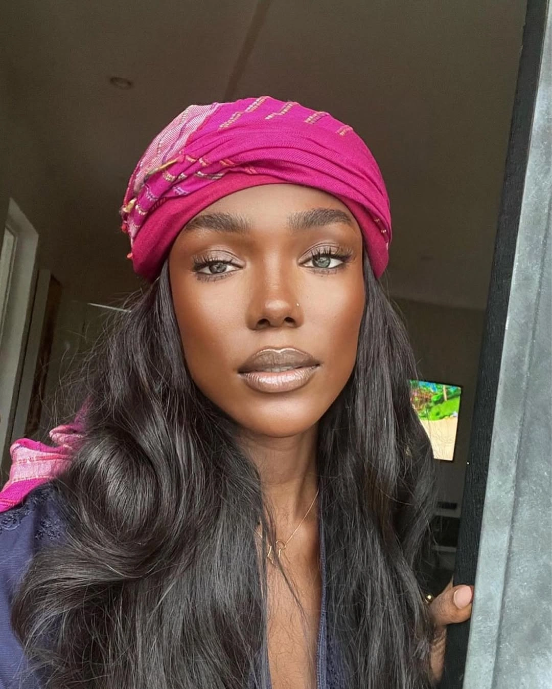 fall hair colors for black women 2026 Silky Jet Black Waves With Protective Elegance